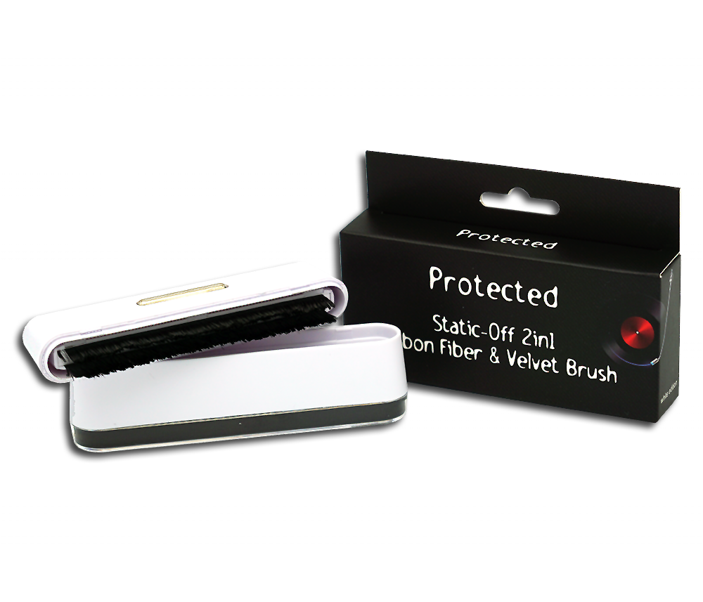 White Edition Schallplattenbürste 2 in 1