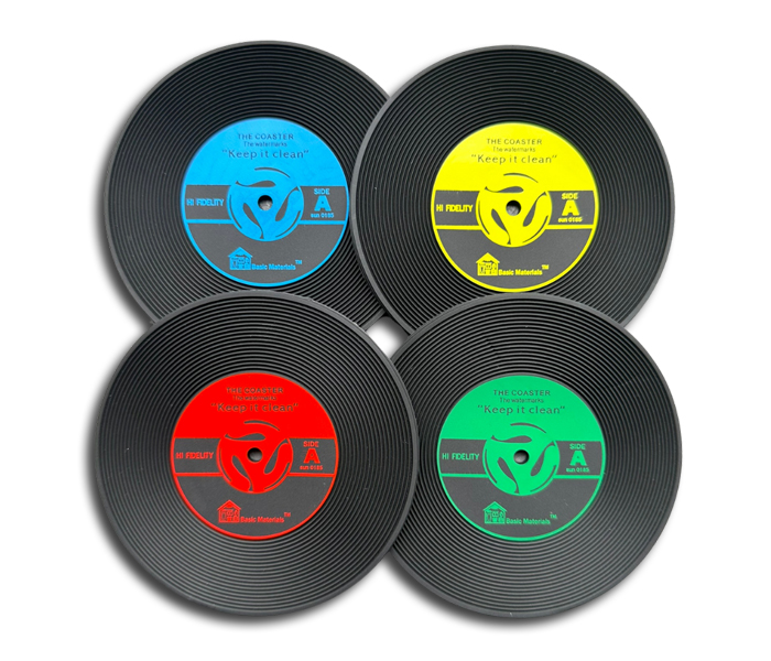 Silicone vinyl coasters - Set of 4