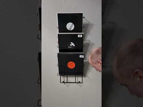 Record shelf wall display metal